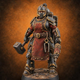 Hammer Hand, Steady Nerve Human Forge Matron — painted concept preview (miniature supplied unpainted)