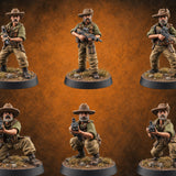 Unhurried Beards, Hurried Aim Human Riflemen in Slouch Hats — painted concept preview (miniature supplied unpainted)