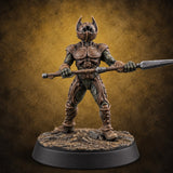 The Hive Sent No Warning Thri-kreen Spearman C — painted concept preview (miniature supplied unpainted)