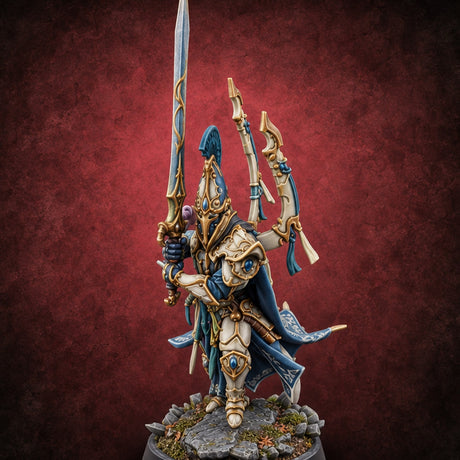 Nobility Rides Out Armed Eladrin Lancer F — painted concept preview (miniature supplied unpainted)
