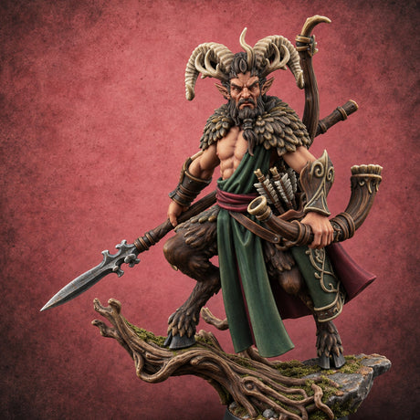 Drawing the Bow Faunus Hunter Miniature for Dungeons and Dragons, Pathfinder or other TTRPGs