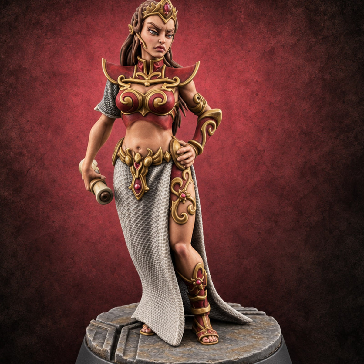Heir Apparent, Heir Annoyed Human Princess A — painted concept preview (miniature supplied unpainted)