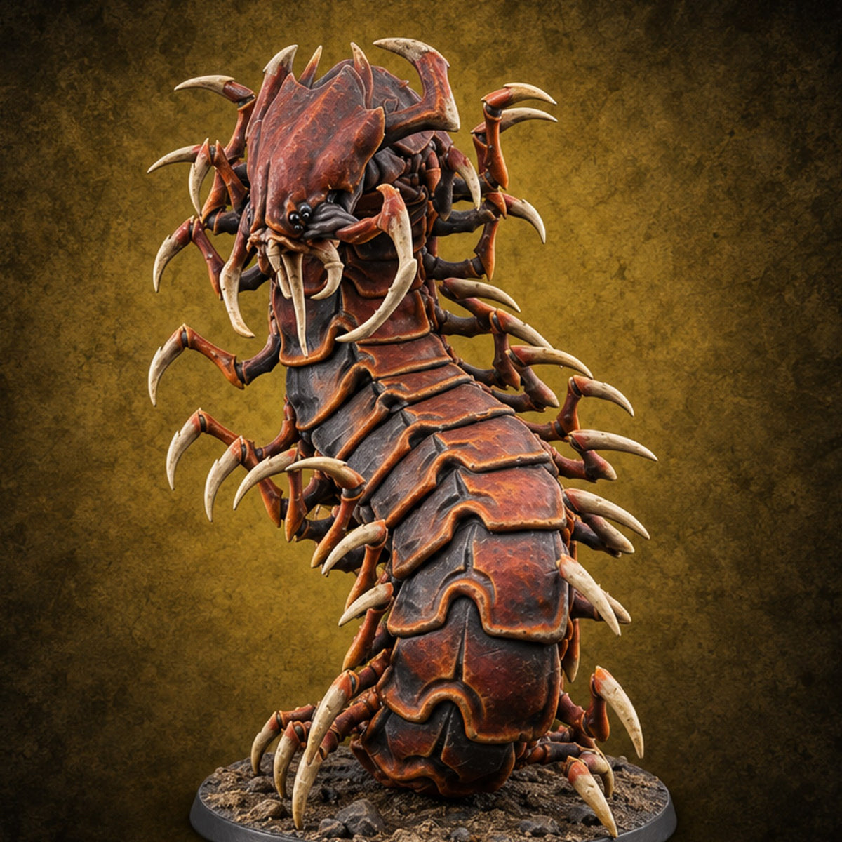 Legs for Days Giant Centipede with Raised S-Curved Body — painted concept preview (miniature supplied unpainted)