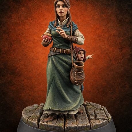 Small Stowaway, Big Opinions Human Customer — painted concept preview (miniature supplied unpainted)