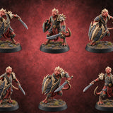 Scales Rattle, Shields Rise Dragonborn Swordsmen — painted concept preview (miniature supplied unpainted)