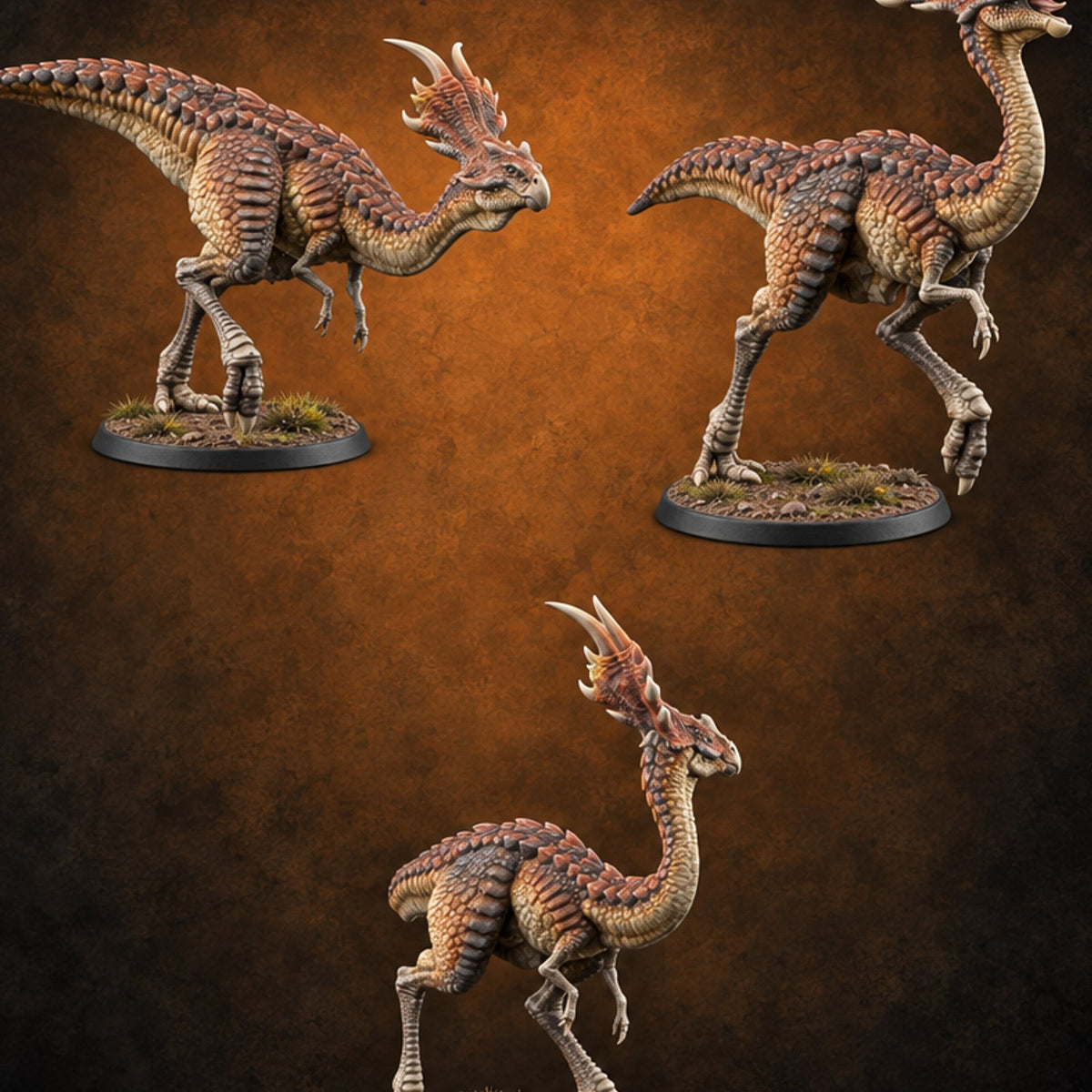 Long Necks, Short Tempers Ceratopsian Dinosaurs — painted concept preview (miniature supplied unpainted)
