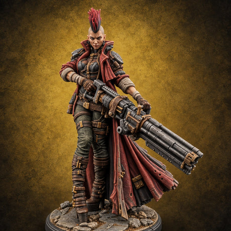 Loaded Barrels Human Mercenary K — painted concept preview (miniature supplied unpainted)
