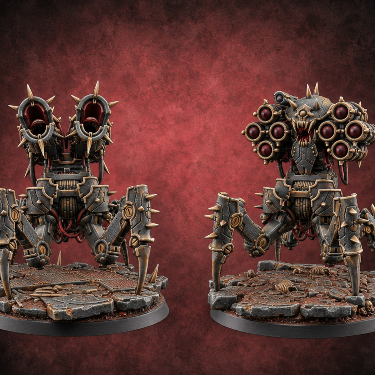 Sent to Fetch a Soul Retriever Spiked Spider-Legged Constructs — painted concept preview (miniature supplied unpainted)