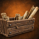 Chart Your Own Course Wooden Crate of Map Scrolls — painted concept preview (terrain supplied unpainted)