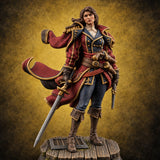 Two Pistols Left Holstered Human Female Pirate Captain — painted concept preview (miniature supplied unpainted)