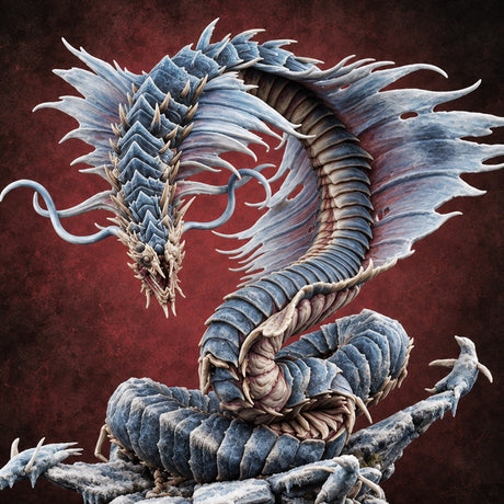 Frost Wakes Hungry Giant Centipede — painted concept preview (miniature supplied unpainted)
