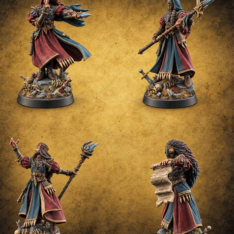 The Lesson Turns Lethal Human Warmages — painted concept preview (miniature supplied unpainted)
