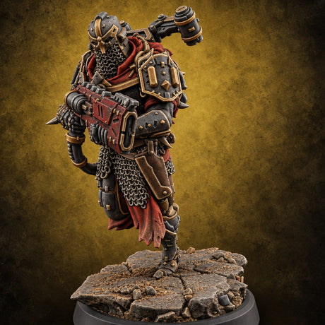 Sermons in Spikes Human Spiked Armoured Warrior C — painted concept preview (miniature supplied unpainted)