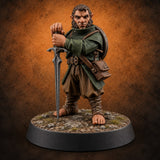 The Watchfire Calls Them Forward Halfling Soldier A — painted concept preview (miniature supplied unpainted)