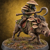 Truffle Hunt Gone Hostile Kenku Boar Rider — painted concept preview (miniature supplied unpainted)