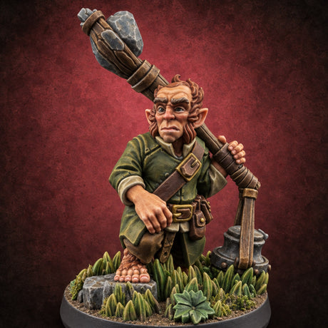 Small Folk, Big Appetite for Trouble Halfling Adventurer C — painted concept preview (miniature supplied unpainted)