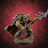 Reach Beats Rage Orc Warrior with Long-Bladed Polearm C — painted concept preview (miniature supplied unpainted)