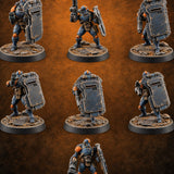Peek Through the Slot, Regret Nothing Human Shield Soldiers — painted concept preview (miniature supplied unpainted)
