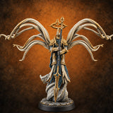 Fall Collection Deva Winged Staff Bearer B — painted concept preview (miniature supplied unpainted)