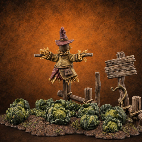 Scarecrow-Tended Vegetable Patch B Miniature for Dungeons and Dragons, Pathfinder or other TTRPGs