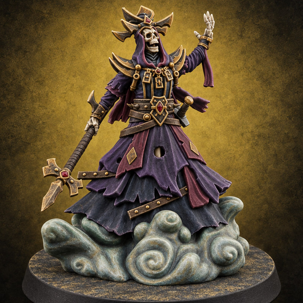 Wave Hello, Lose Your Soul Lich Skeletal Sorcerer — painted concept preview (miniature supplied unpainted)