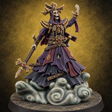 Wave Hello, Lose Your Soul Lich Skeletal Sorcerer — painted concept preview (miniature supplied unpainted)