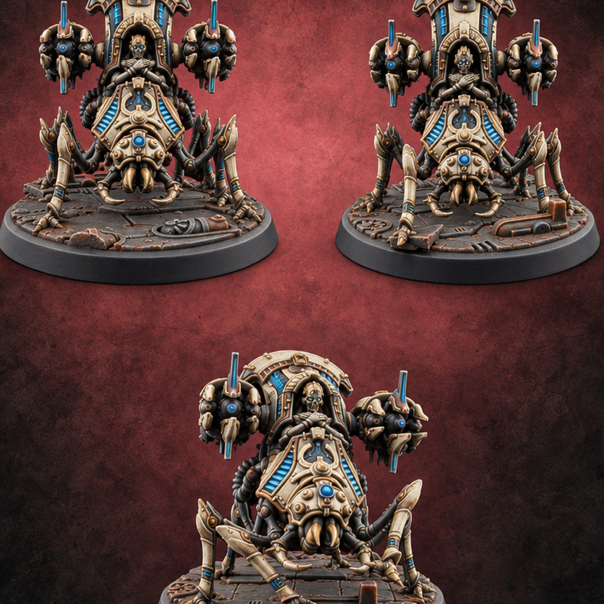 Folded Arms, Floating Guns Retriever Spider-Legged Constructs — painted concept preview (miniature supplied unpainted)