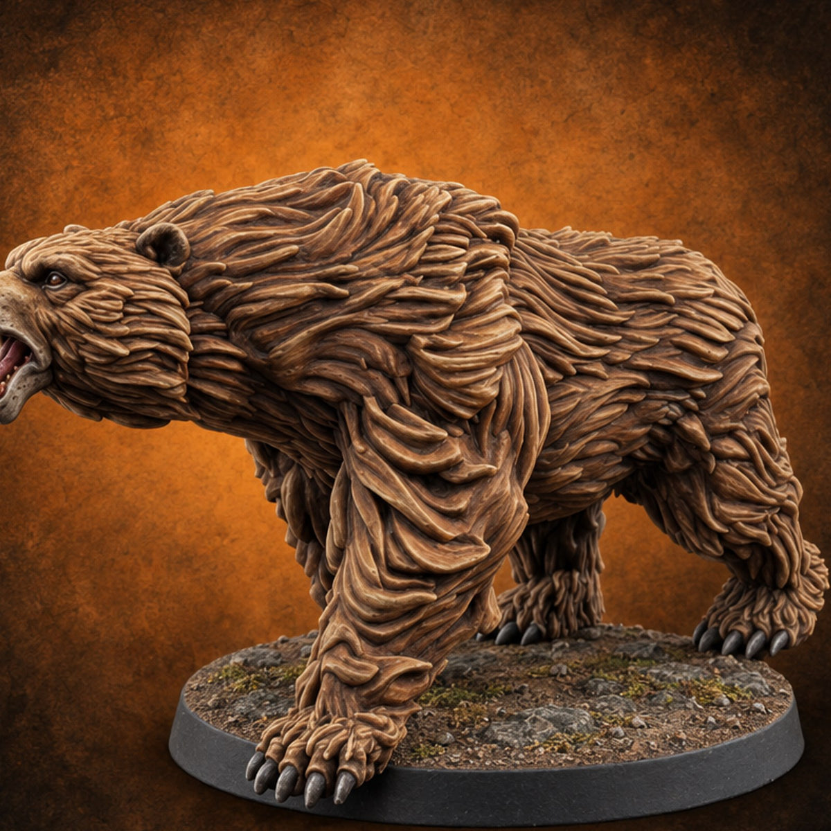 Shaggy and Seriously Cross Brown Bear B — painted concept preview (miniature supplied unpainted)