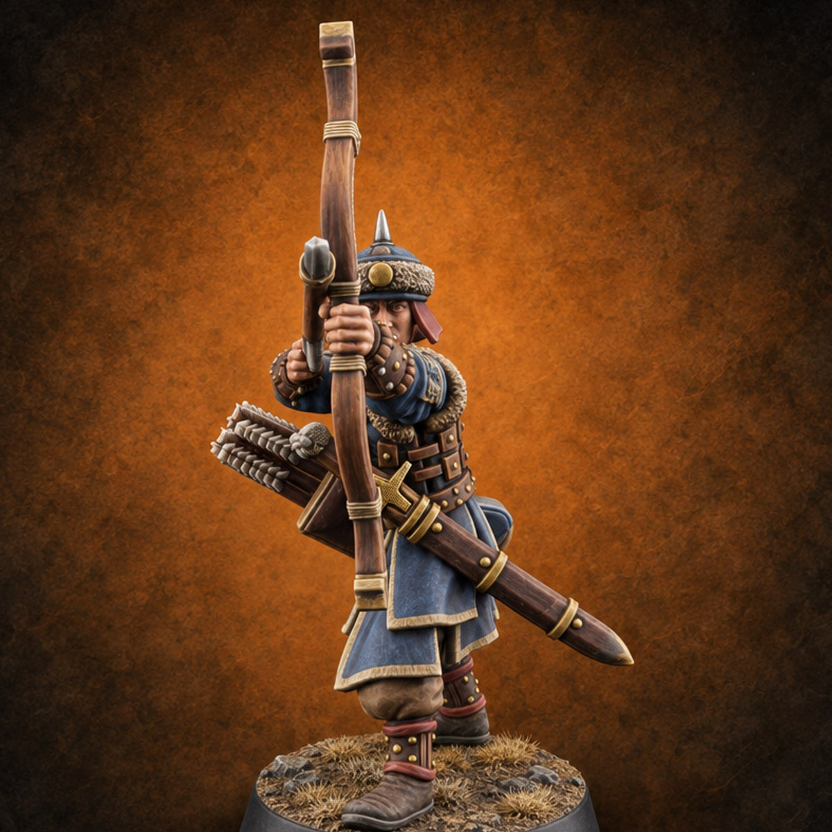 Steppe Wind at Their Backs Human Steppe Archer A — painted concept preview (miniature supplied unpainted)