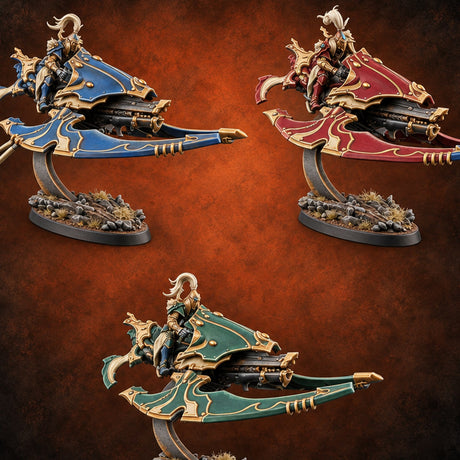Skimming Above Their Station Elf Hover Knights — painted concept preview (miniature supplied unpainted)