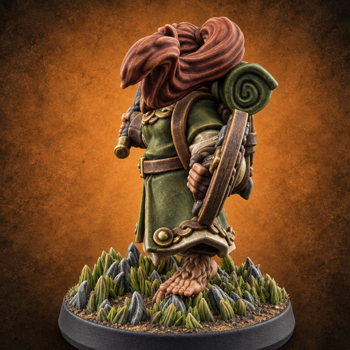 Second Breakfast Can Wait Halfling Adventurer B — painted concept preview (miniature supplied unpainted)