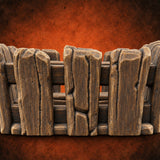 Slats Stacked, Stock Pending Wooden Slatted Basket — painted concept preview (terrain supplied unpainted)