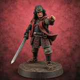 Lets Go Human Ashigaru Command Figure A — painted concept preview (miniature supplied unpainted)