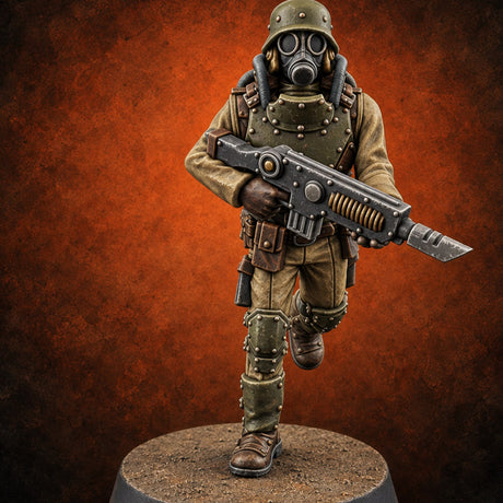 Not Here for Small Talk Human Sci-Fi Soldier D — painted concept preview (miniature supplied unpainted)
