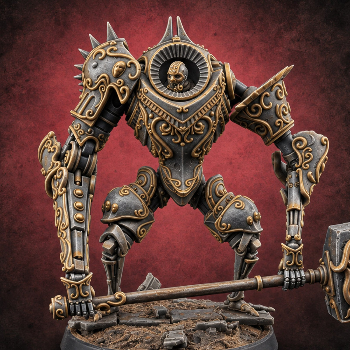 Arms Race Winners Warforged Pugilist Automaton A — painted concept preview (miniature supplied unpainted)