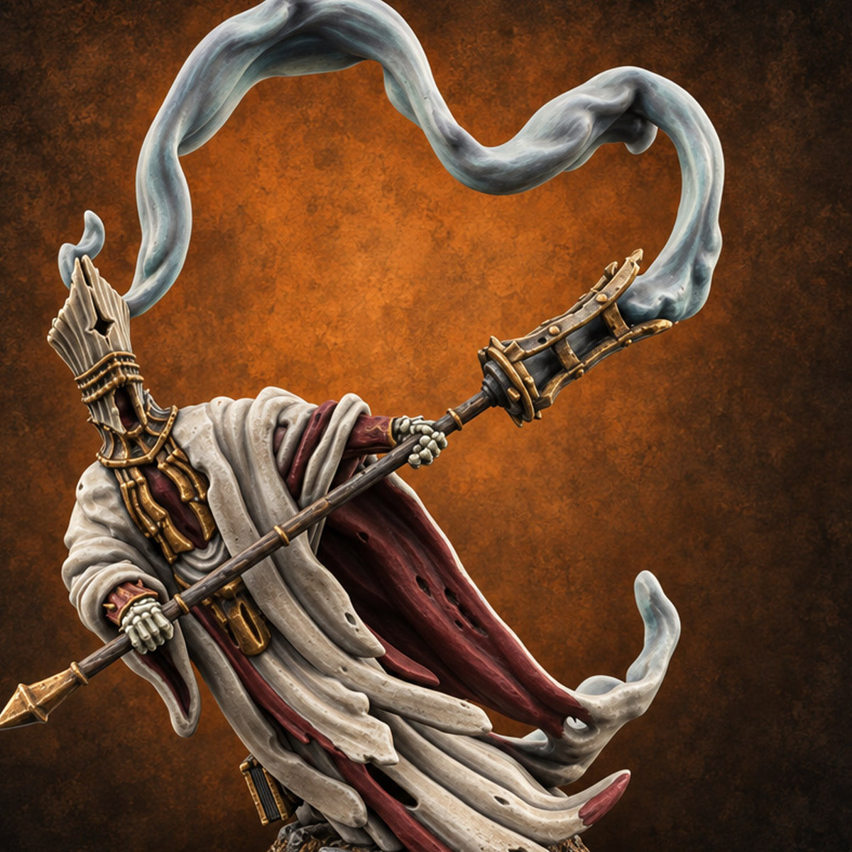 Holy Smoke Wraith Cleric B — painted concept preview (miniature supplied unpainted)