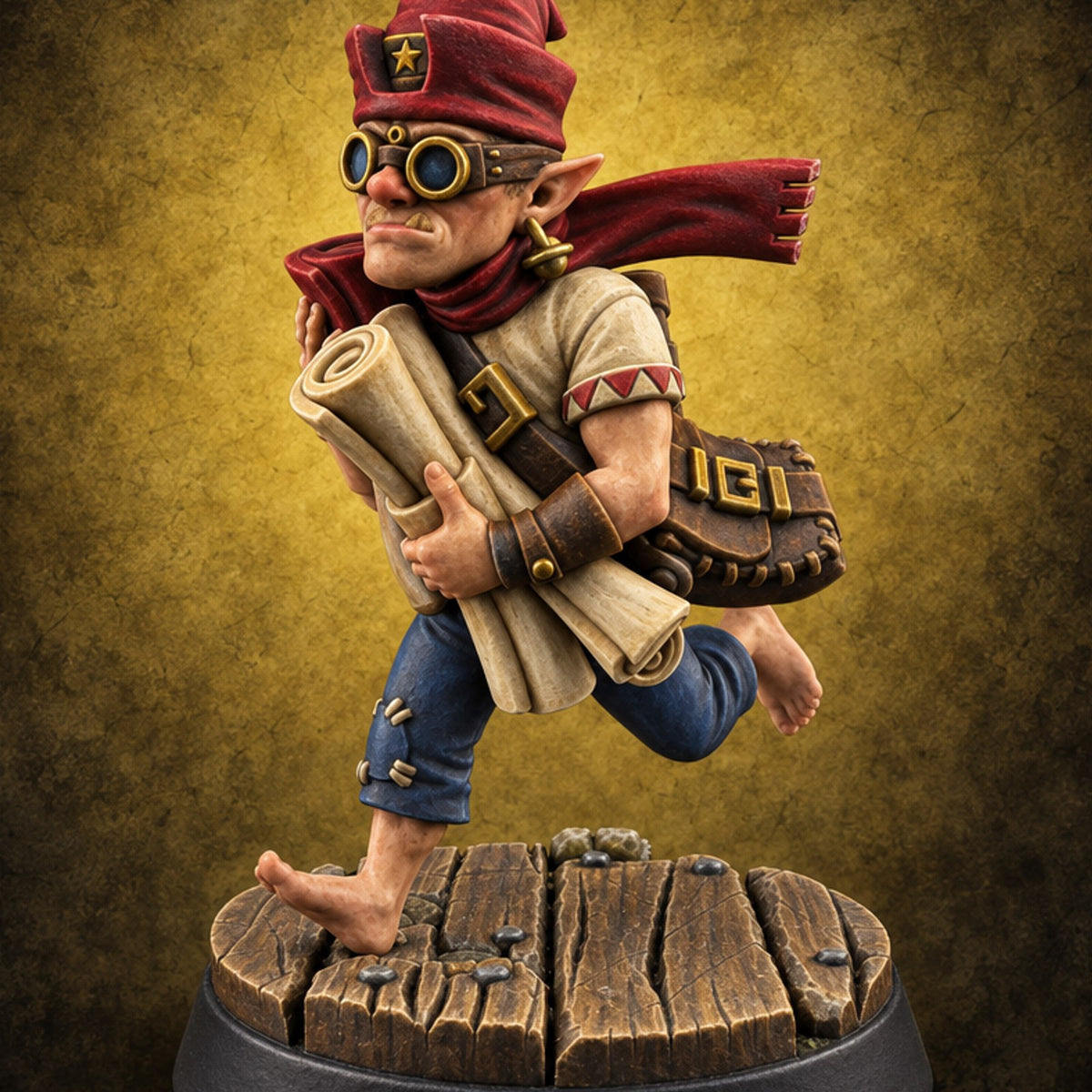 Eyes Skyward, Feet Planked Gnome Astronomer C — painted concept preview (miniature supplied unpainted)