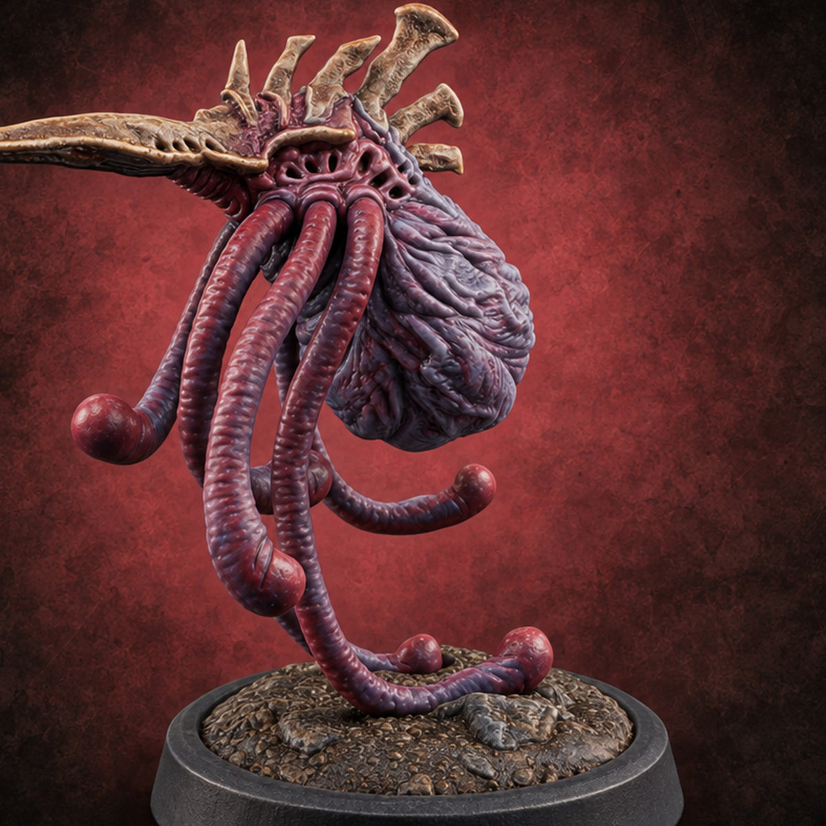 Beak First, Tendrils Trailing Grell Drone A — painted concept preview (miniature supplied unpainted)