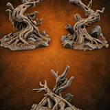 Wind Took the Leaves Dead Tree Terrain Set — painted concept preview (terrain supplied unpainted)