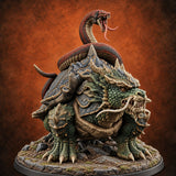 The Stowaway Never Left Dragon Turtle with Coiled Serpent — painted concept preview (miniature supplied unpainted)