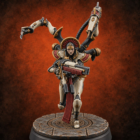 Many Hands, Grim Work Human Biomechanical Weaver E — painted concept preview (miniature supplied unpainted)
