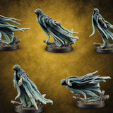 Hood Up, Arms Out Ghost Spirits — painted concept preview (miniature supplied unpainted)