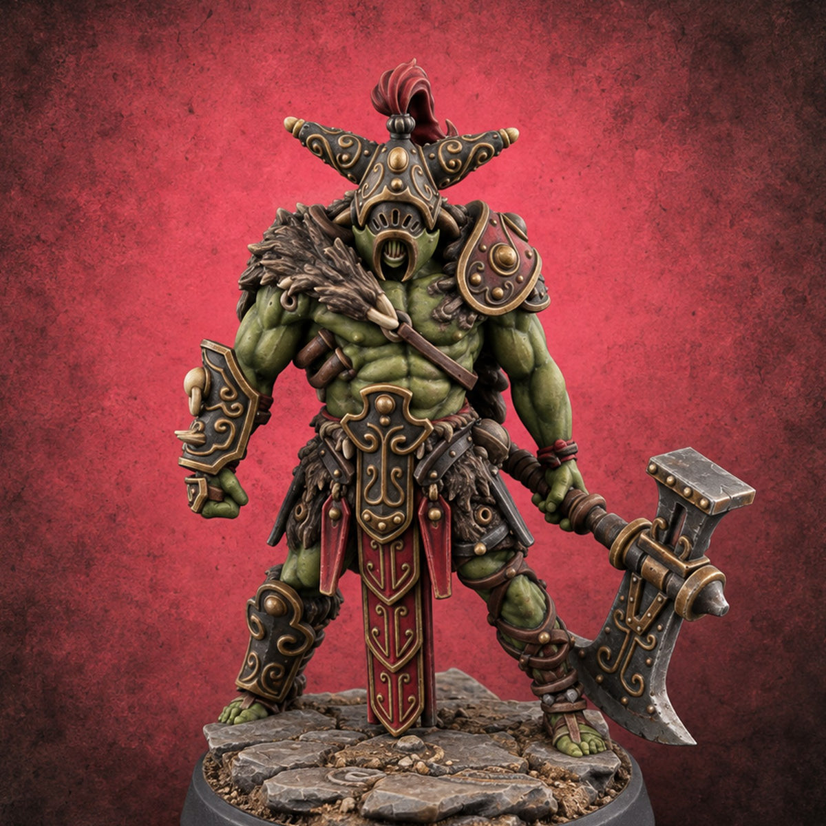 Old Runes, New Firepower Space Orc Heavy Warrior L — painted concept preview (miniature supplied unpainted)