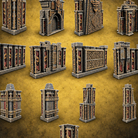 Filigree Fortifications Gothic Ornate Walls and Gates — painted concept preview (terrain supplied unpainted)