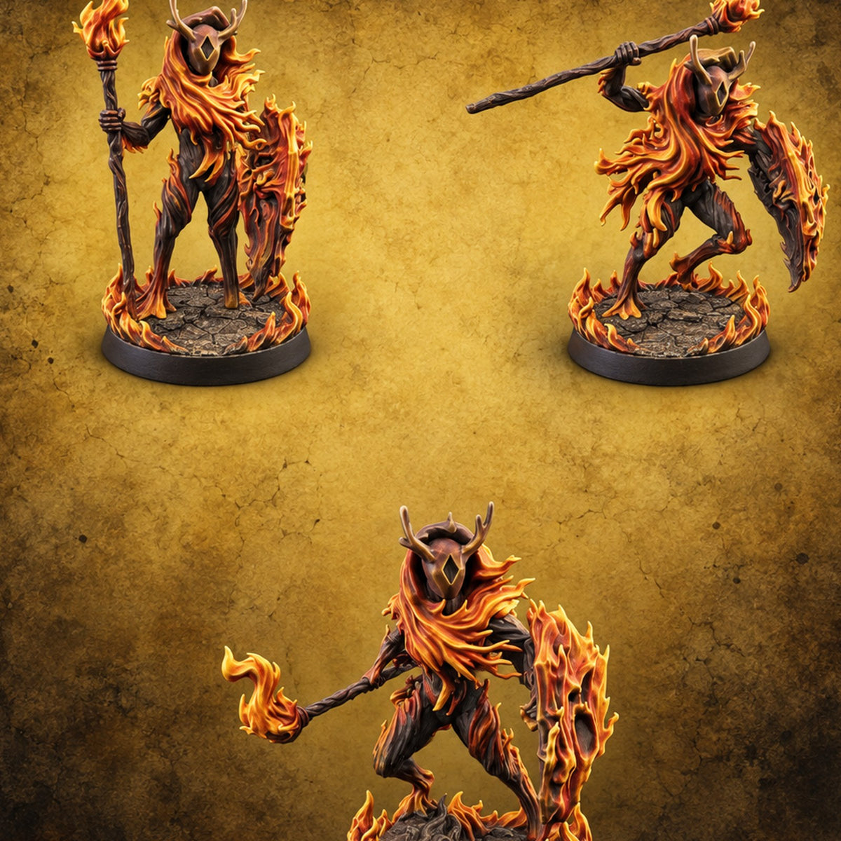 Holding the Fireline Fire Elemental Sentinels — painted concept preview (miniature supplied unpainted)