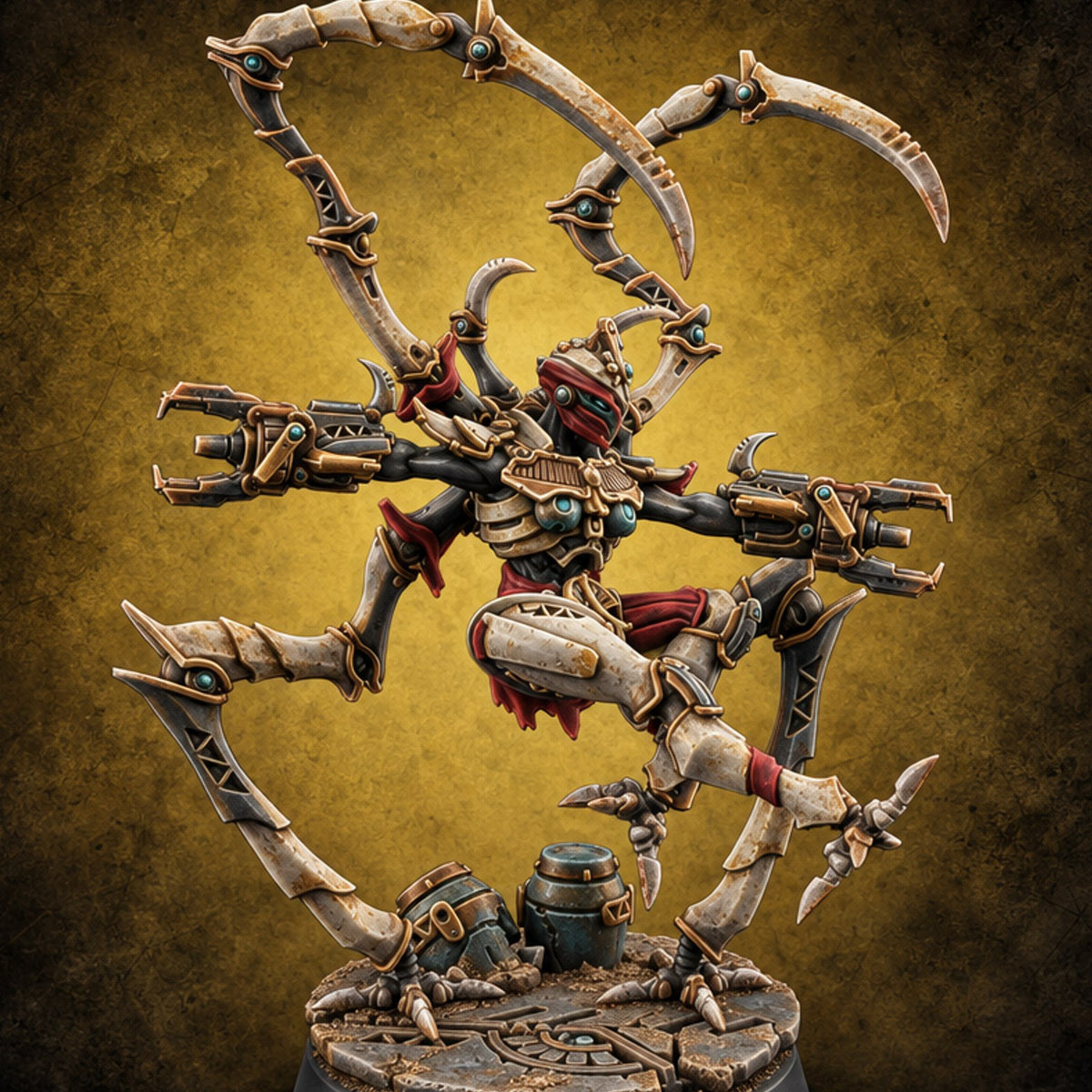 Scythe Season Opens Retriever Scythe-Legged Construct C — painted concept preview (miniature supplied unpainted)