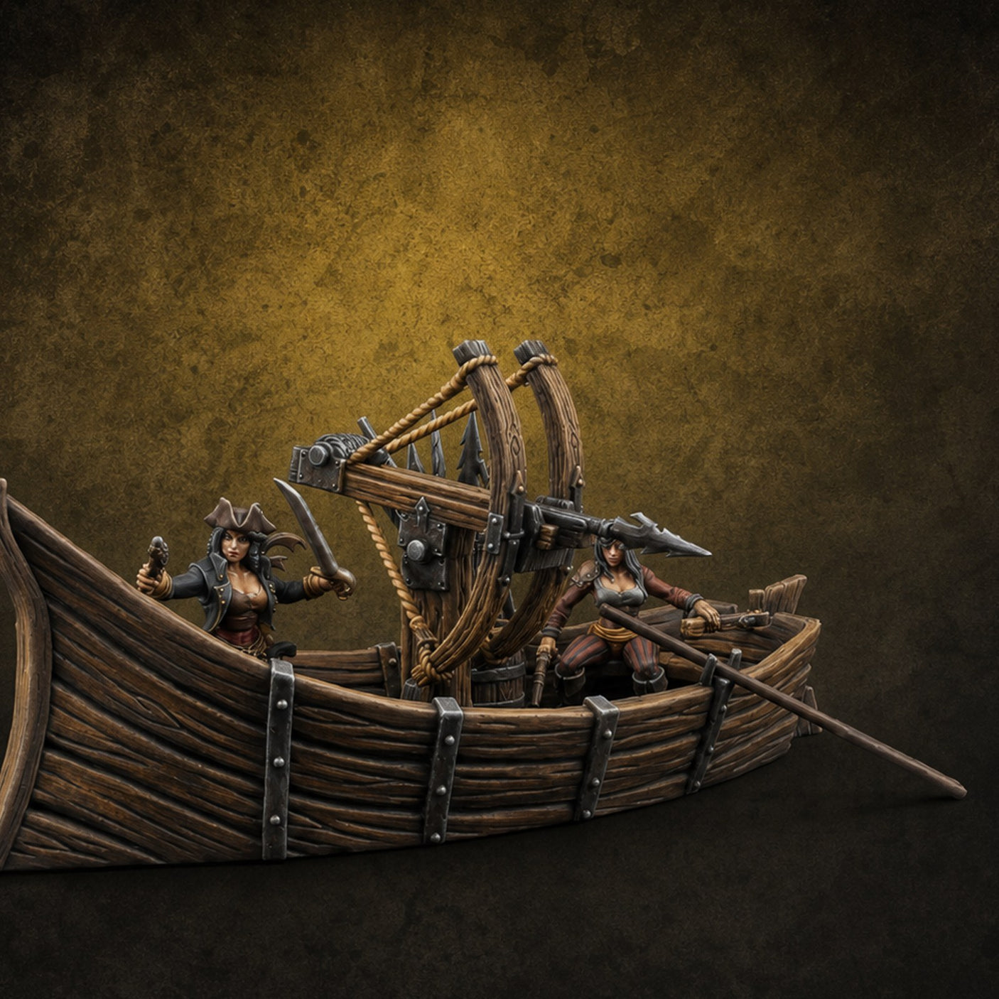 Taking Aim Human Pirate Skiff Miniature for Dungeons and Dragons, Pathfinder or other TTRPGs