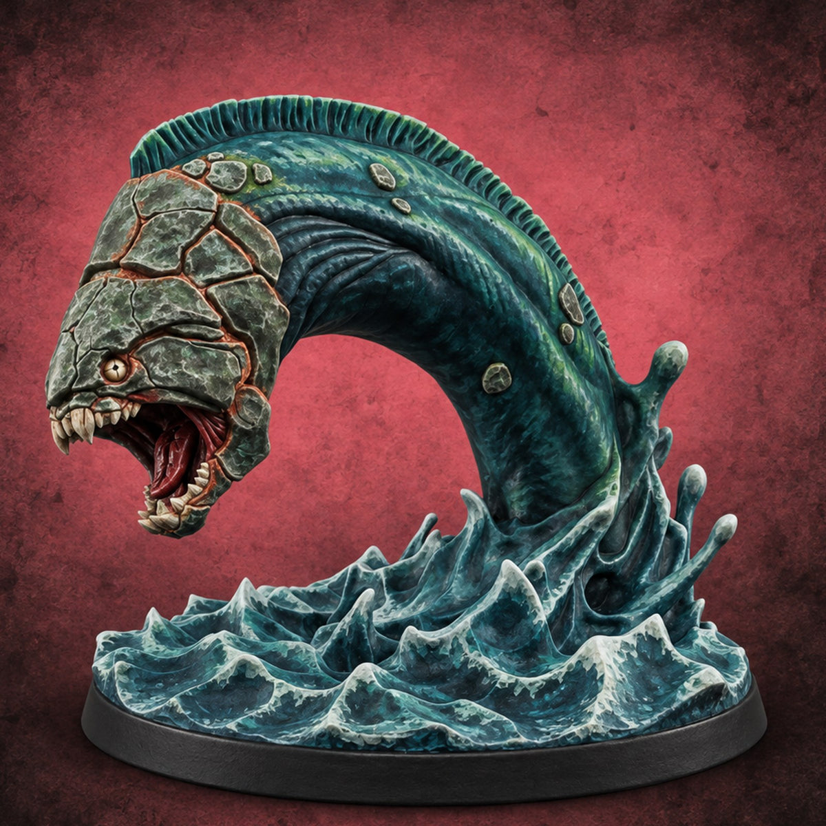 The Reef Has Drawn Blood Giant Sea Eel D — painted concept preview (miniature supplied unpainted)