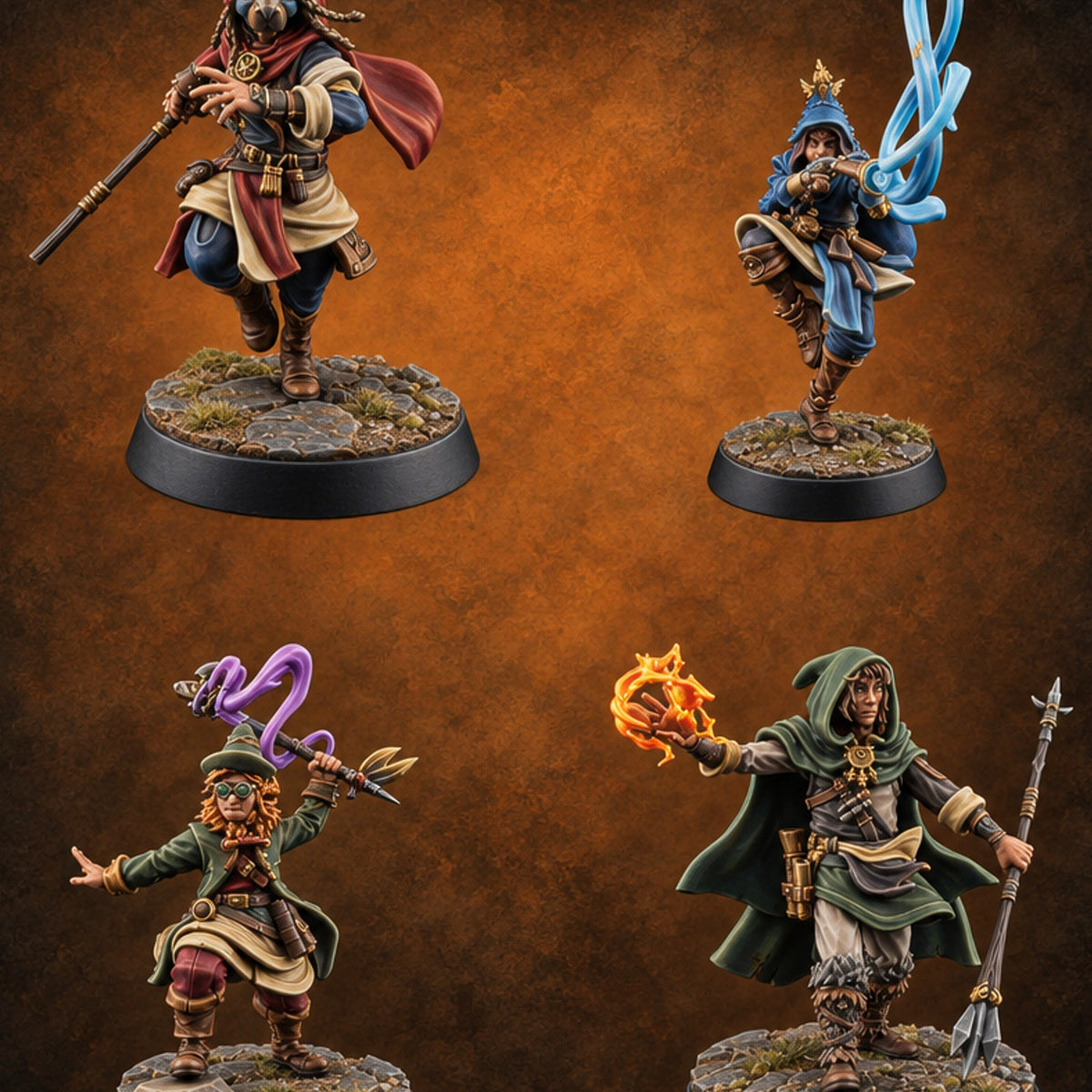Live Ammunition Human and Gnome Apprentice Mages — painted concept preview (miniature supplied unpainted)
