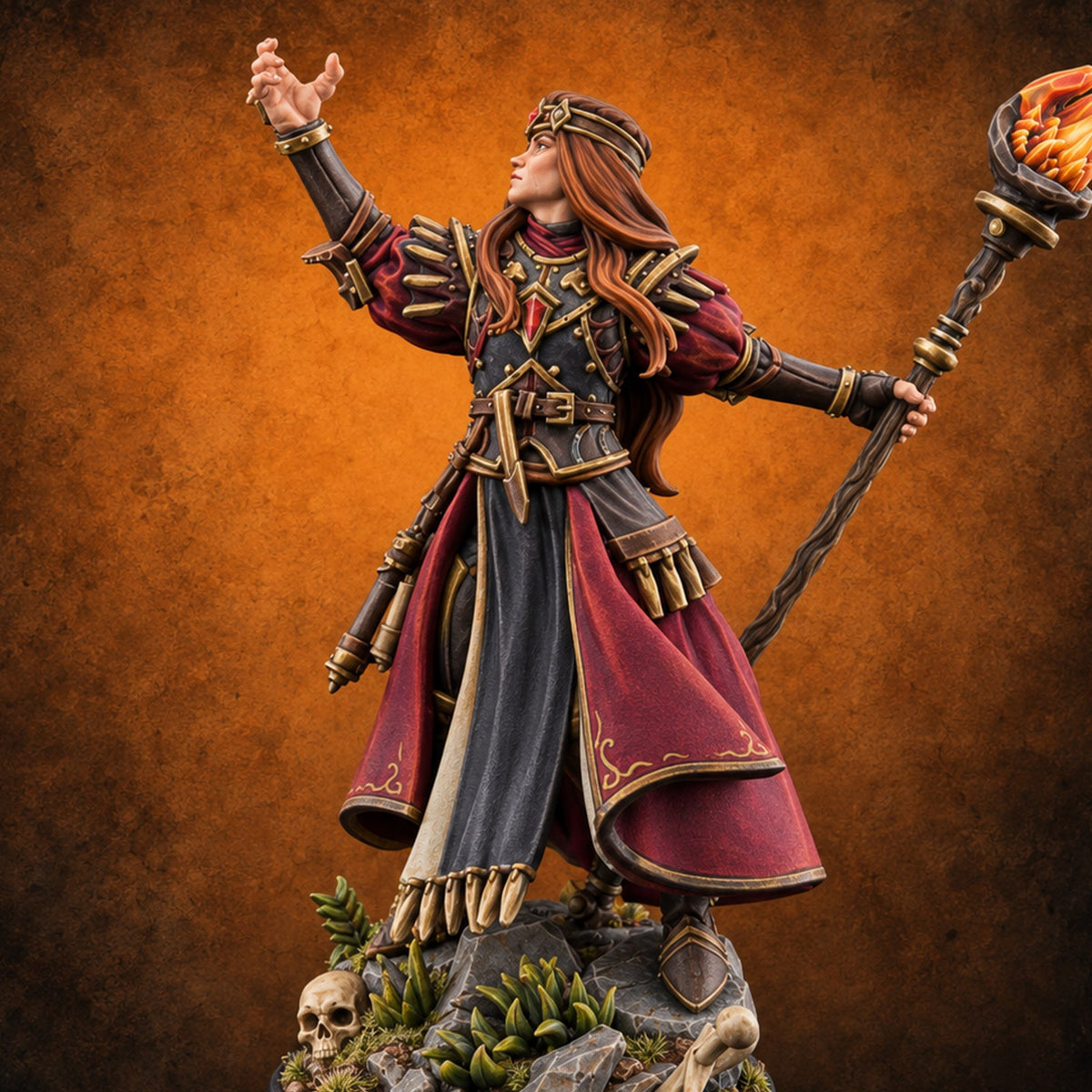 The Lesson Turns Lethal Human Warmage C — painted concept preview (miniature supplied unpainted)